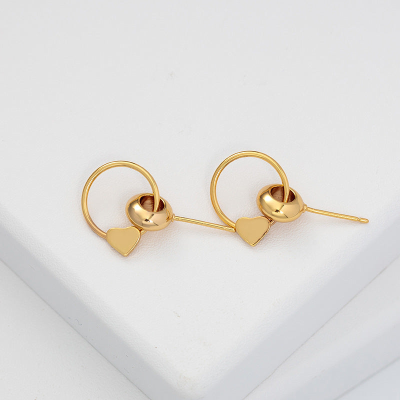 Simple Gold Hollow Heart-Shaped Earrings