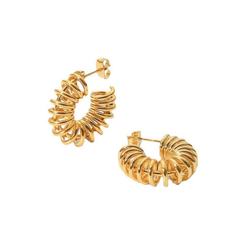 Gold Claviche Open Hoop Earrings