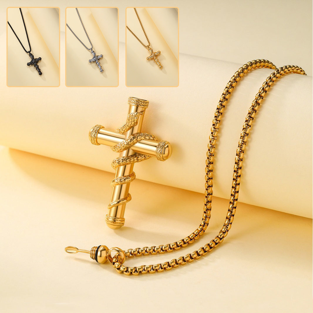 18k Gold Clavicle Detachable Cross Necklace