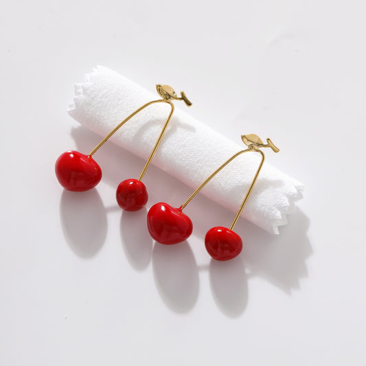 Morandi Glazed Cherry Shaped Earrings