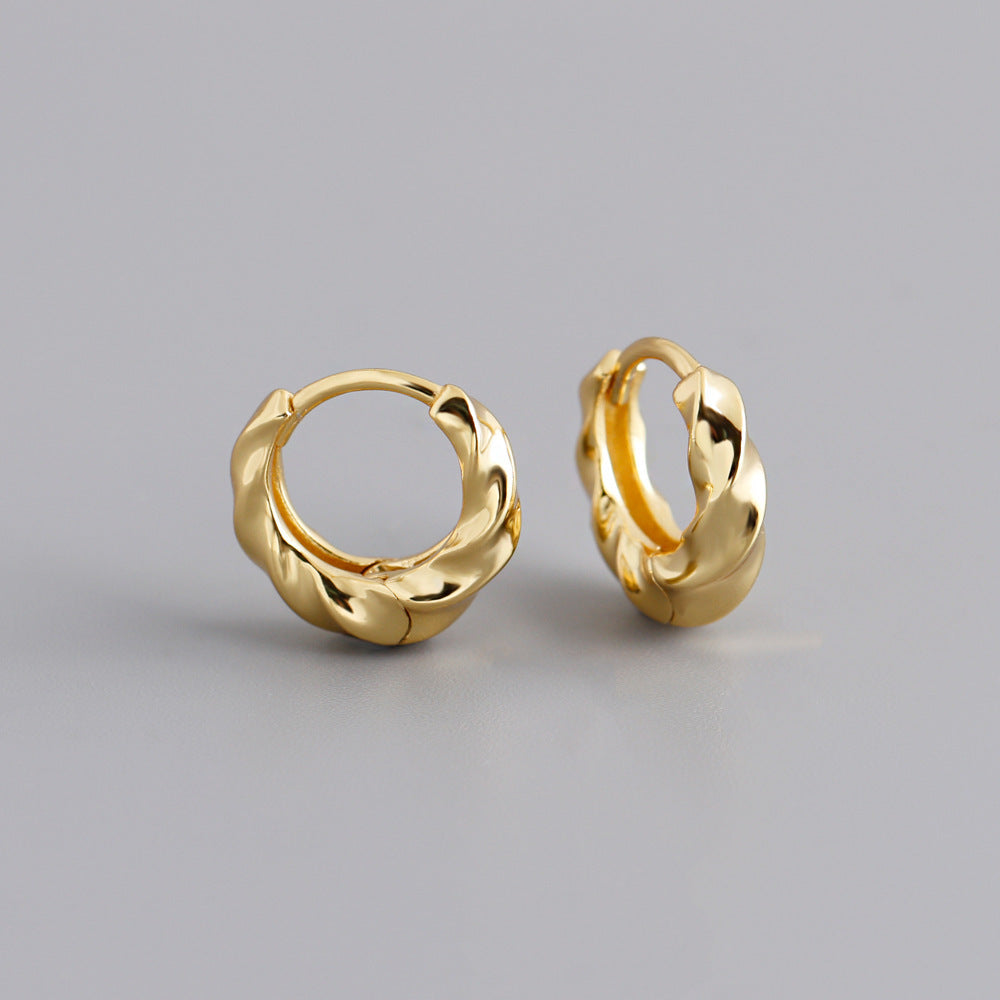 Golden Circle Twisted High Sense Earrings