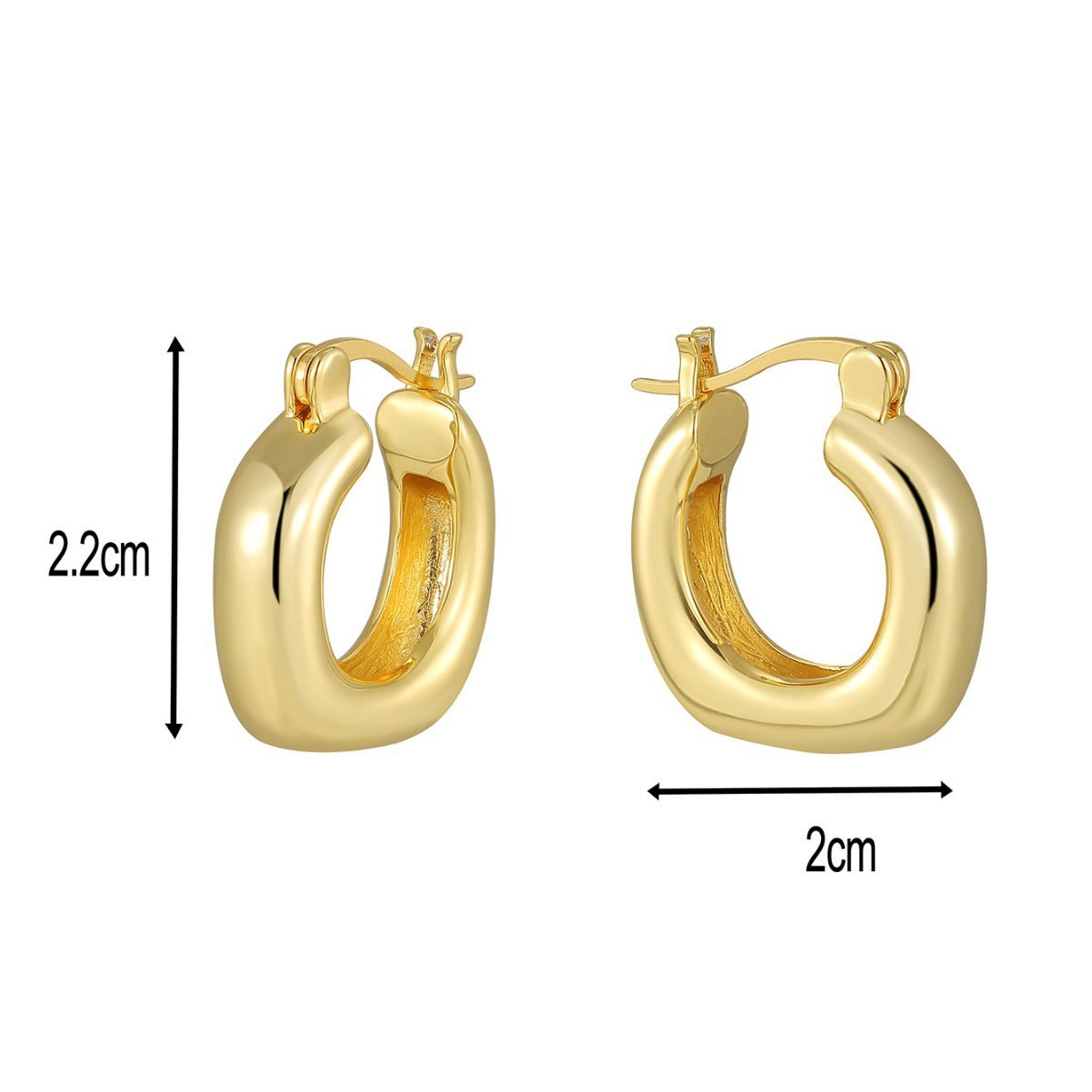 Glossy Gold Open Hoop Earrings