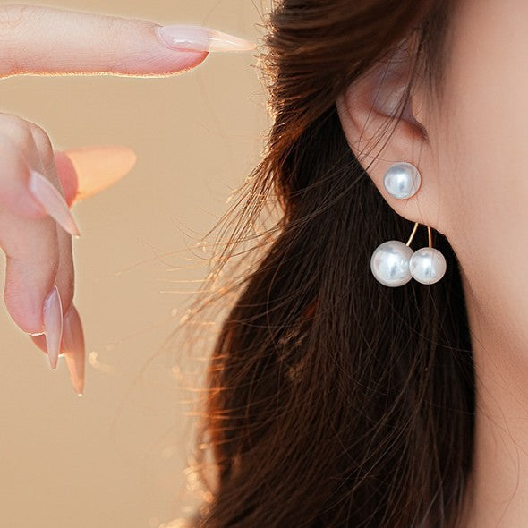 Retro Pearl Cherry Earrings