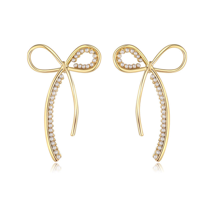 Pearl Bow Earrings