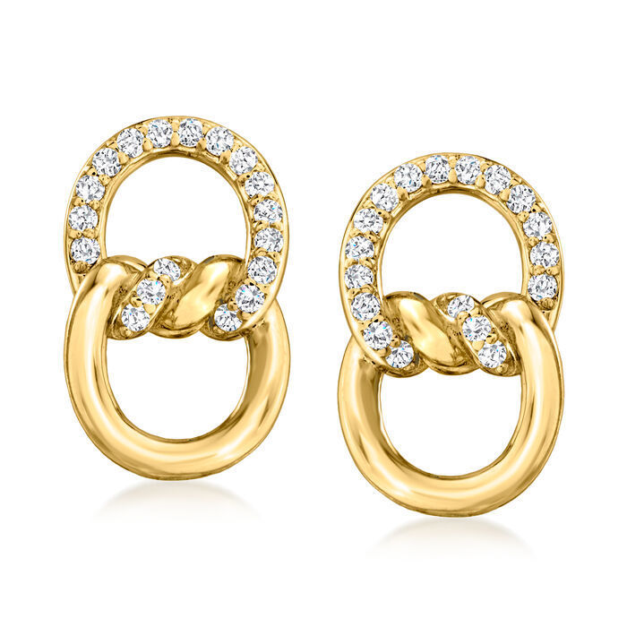 Gold Double Ring Micro Studs