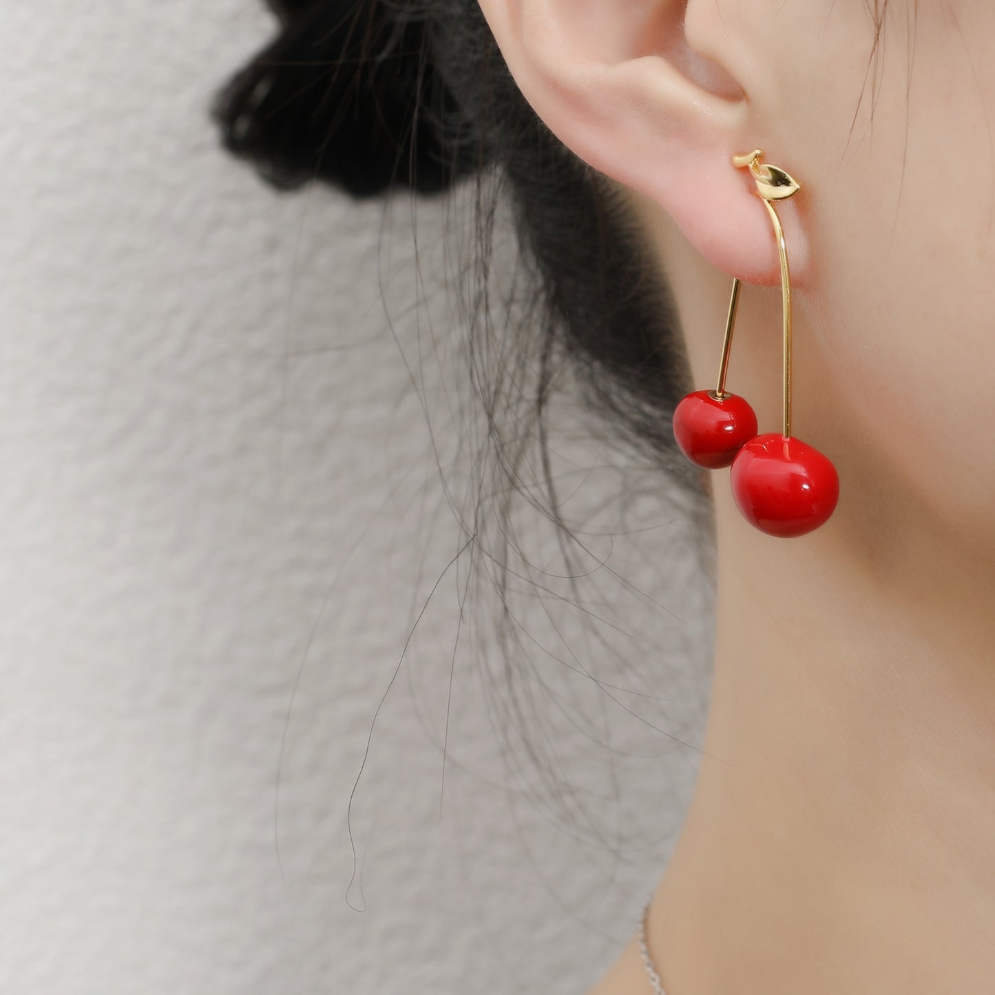 Morandi Glazed Cherry Shaped Earrings