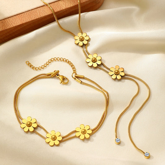 Three-dimensional Flower Two-piece Set