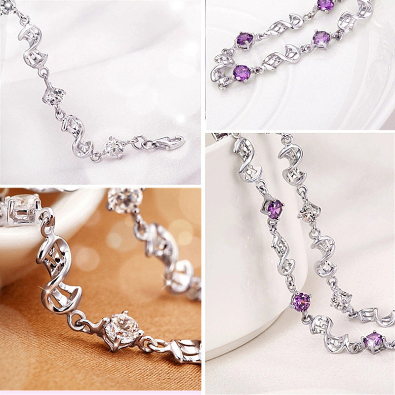 Red Bean Amethyst White Bracelet