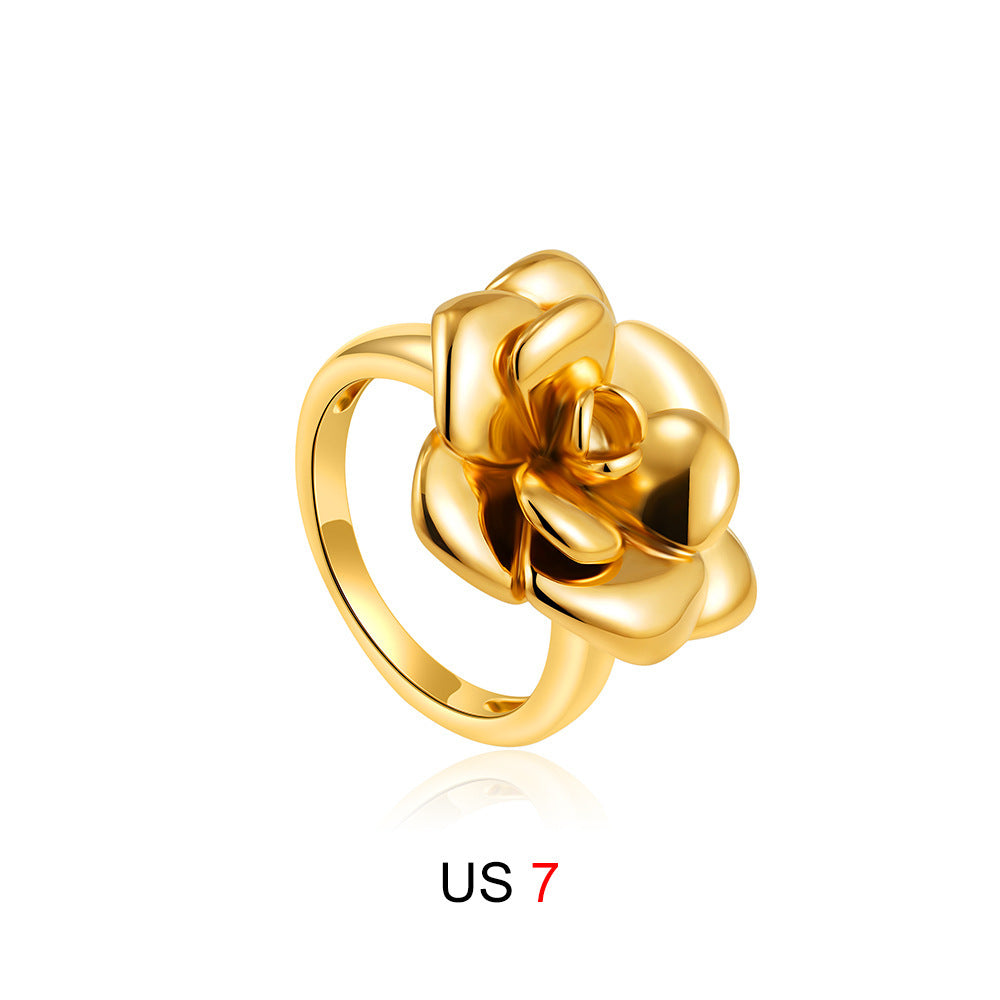 Gold Camellia Stud Earrings