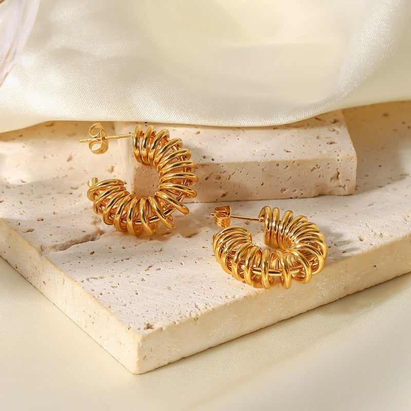 Gold Claviche Open Hoop Earrings