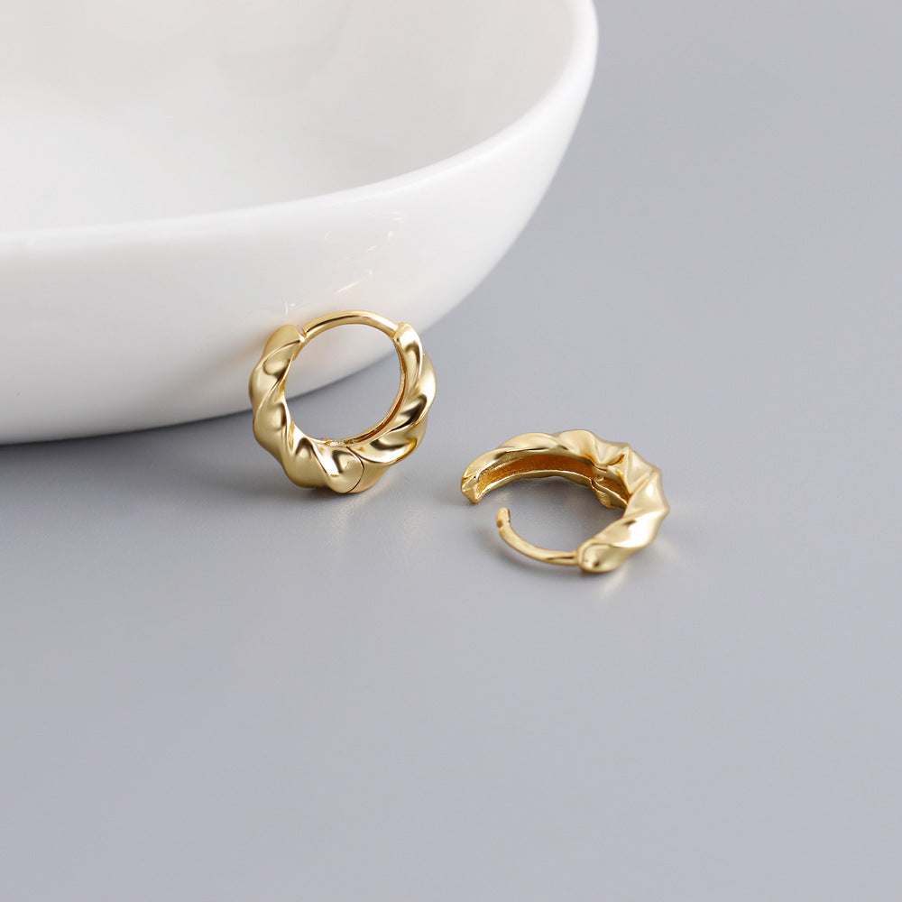 Golden Circle Twisted High Sense Earrings