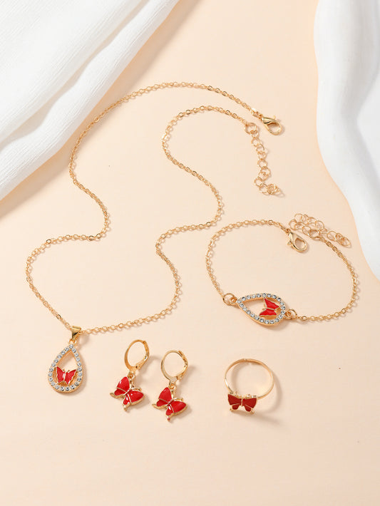 4PC Butterfly Jewelry Set