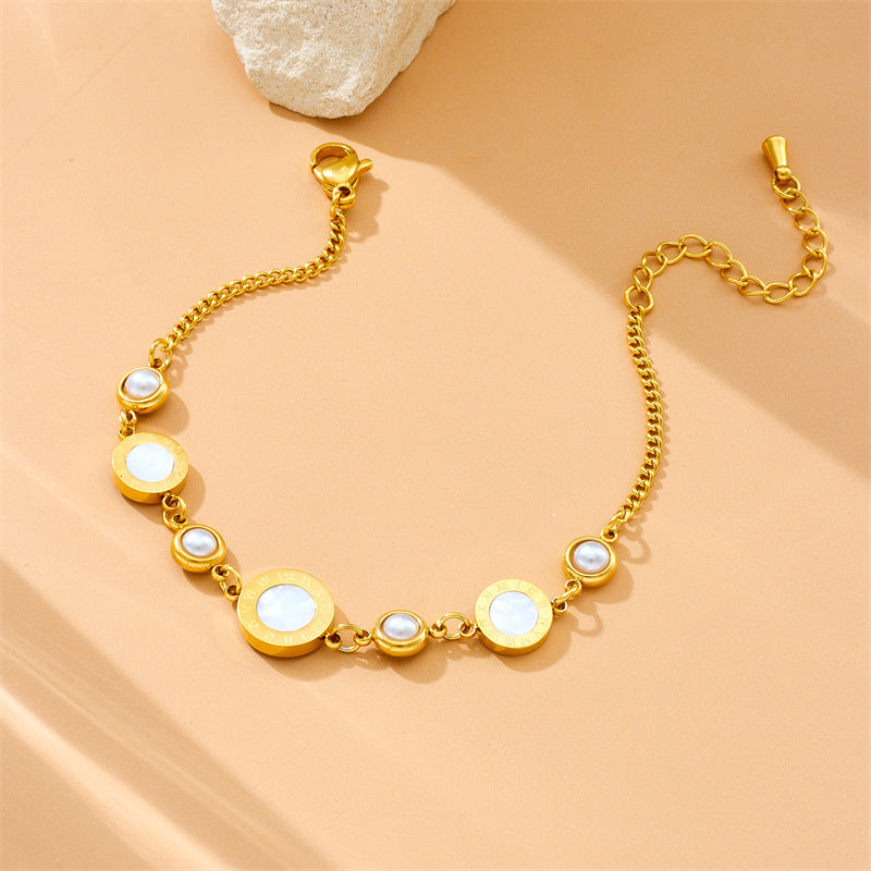 Retro White Shell Pearl Bracelet