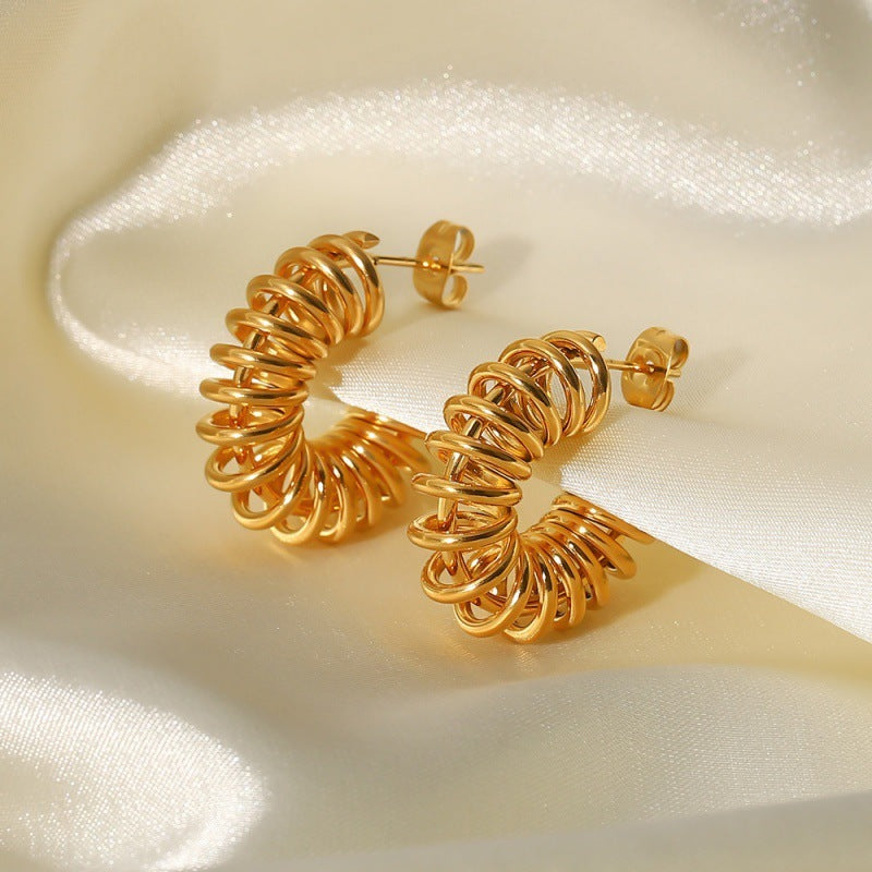 Gold Claviche Open Hoop Earrings