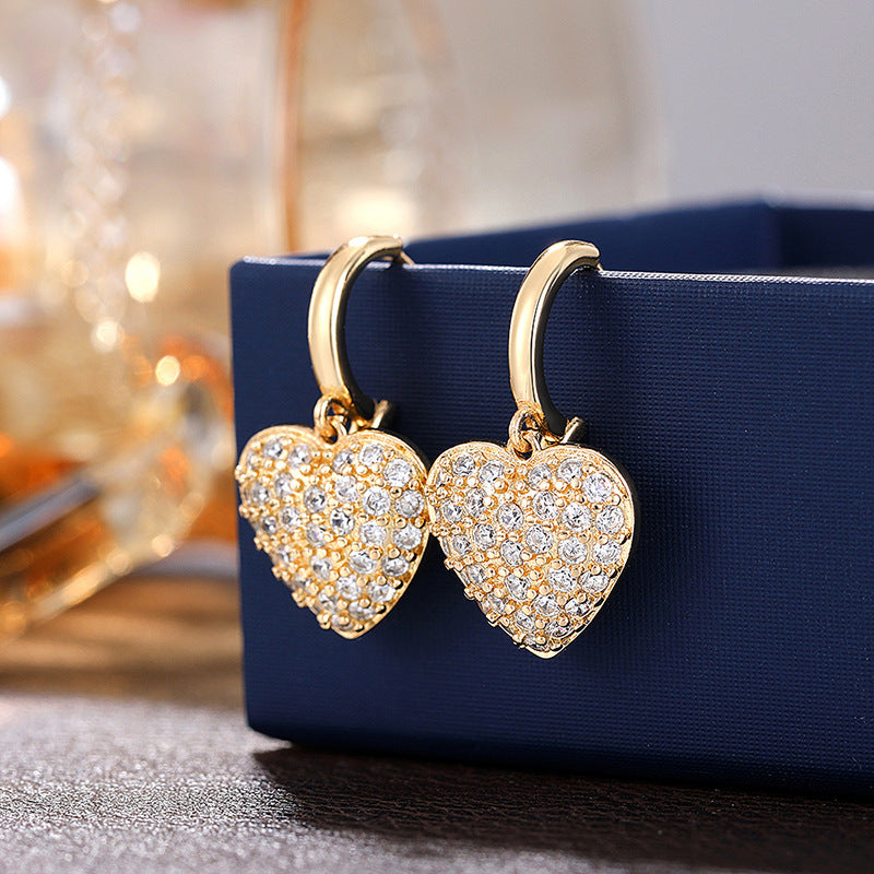 Exquisite Peach Heart Earring Set