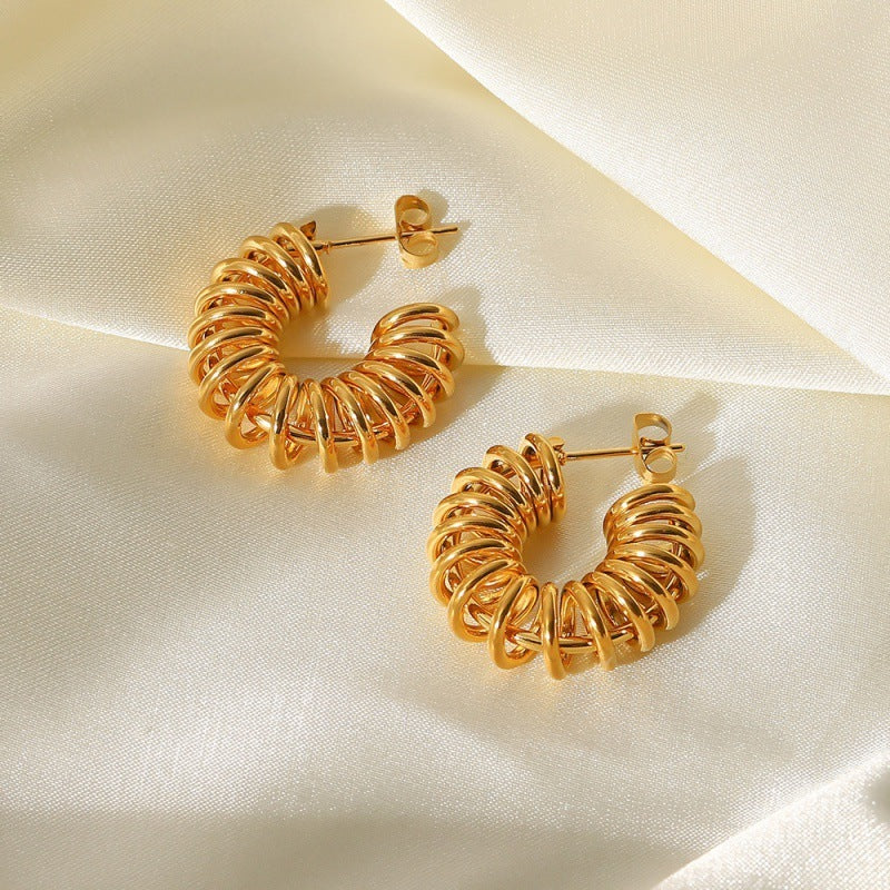 Gold Claviche Open Hoop Earrings