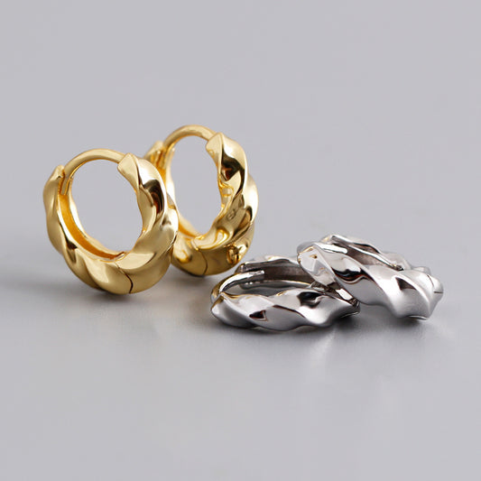 Golden Circle Twisted High Sense Earrings