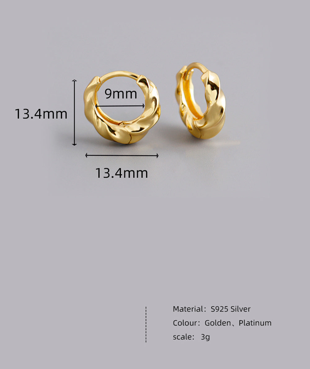 Golden Circle Twisted High Sense Earrings